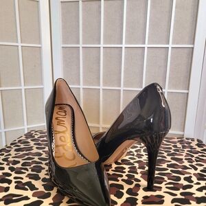Sam Edelman Hazel Black Patent Heeled Stiletto Pumps - Size 8